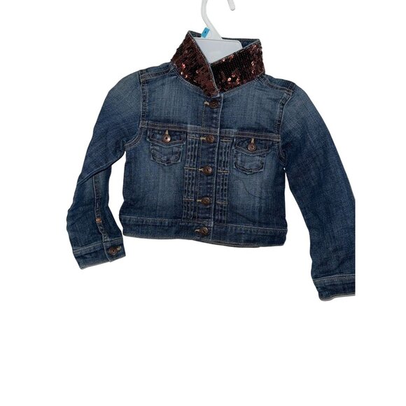Childs Denim Jacket With Sequined Collar - Picture 1 of 3